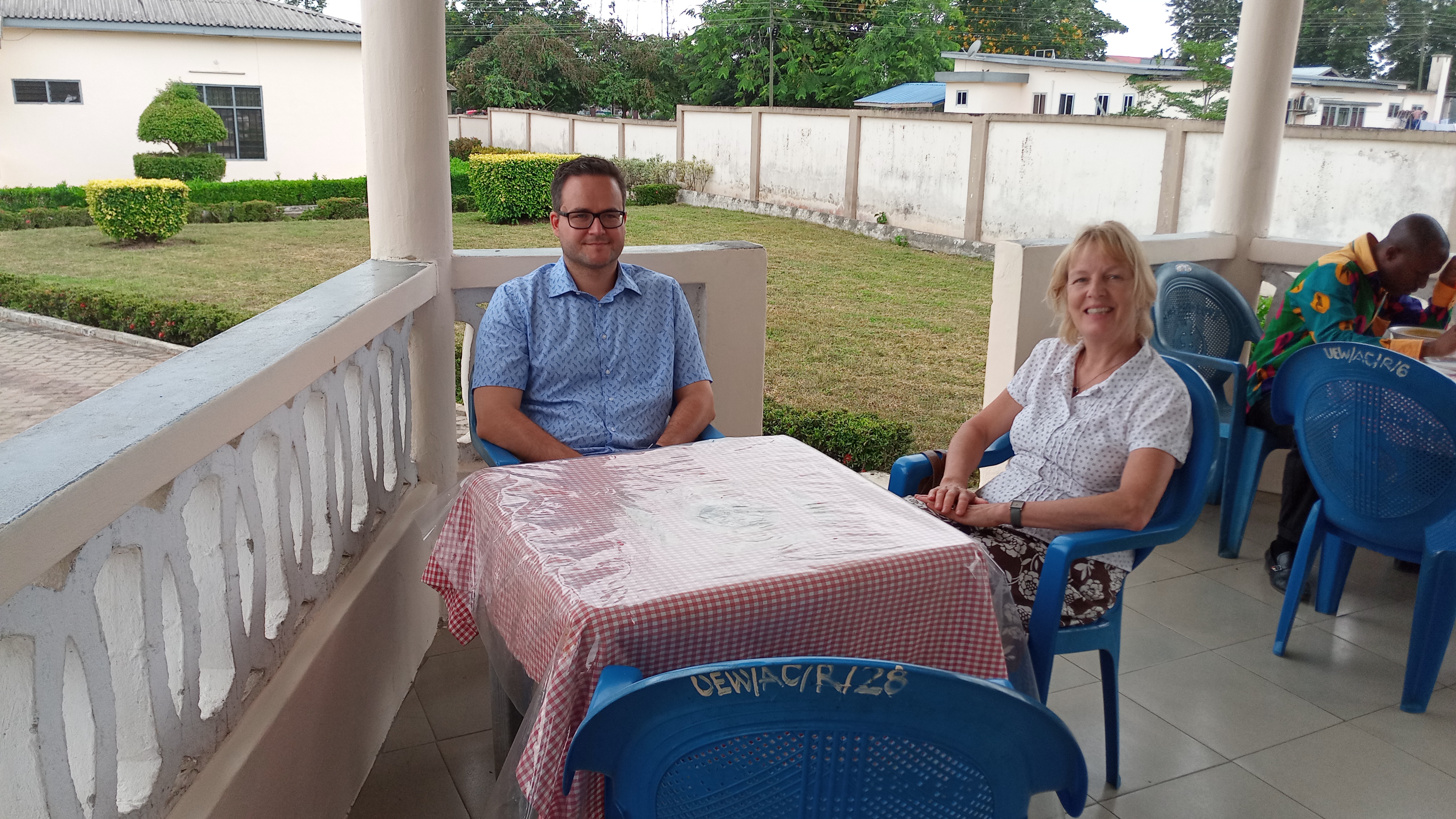 Johannes Mursell and Katharina Hartmann at the UEW Ajumako restaurant
